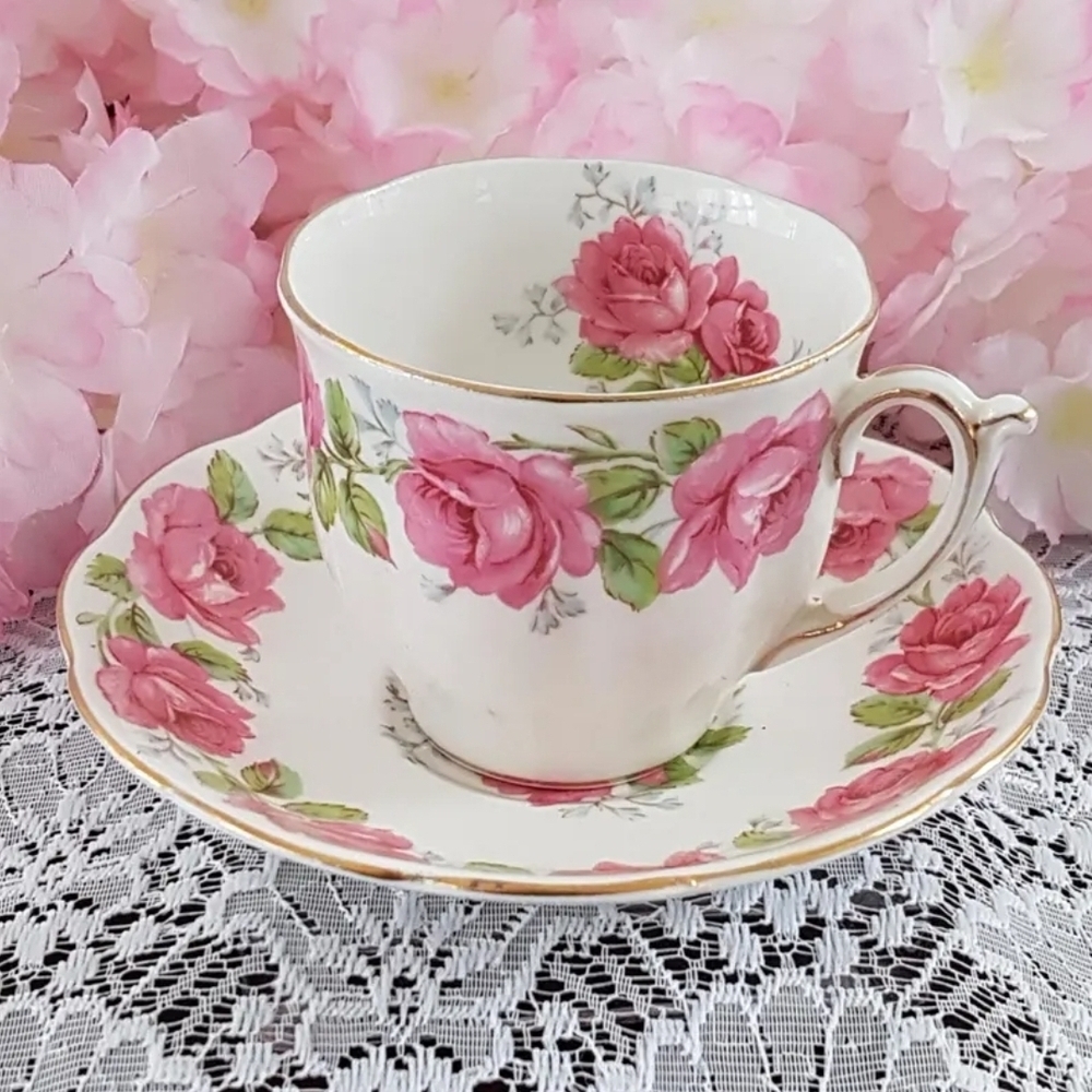 English Bone China Bell China Lady Alexander Rose Tea Cup and Saucer Engalnd